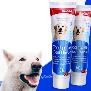 Pet Dog Toothbrush, Tooth Paste Set (Beef, Mint, Orange Flavors)